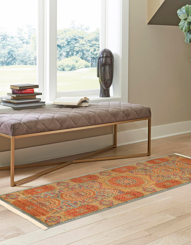 Light Blue 2' x 6' 1 Palace Runner Area Rug