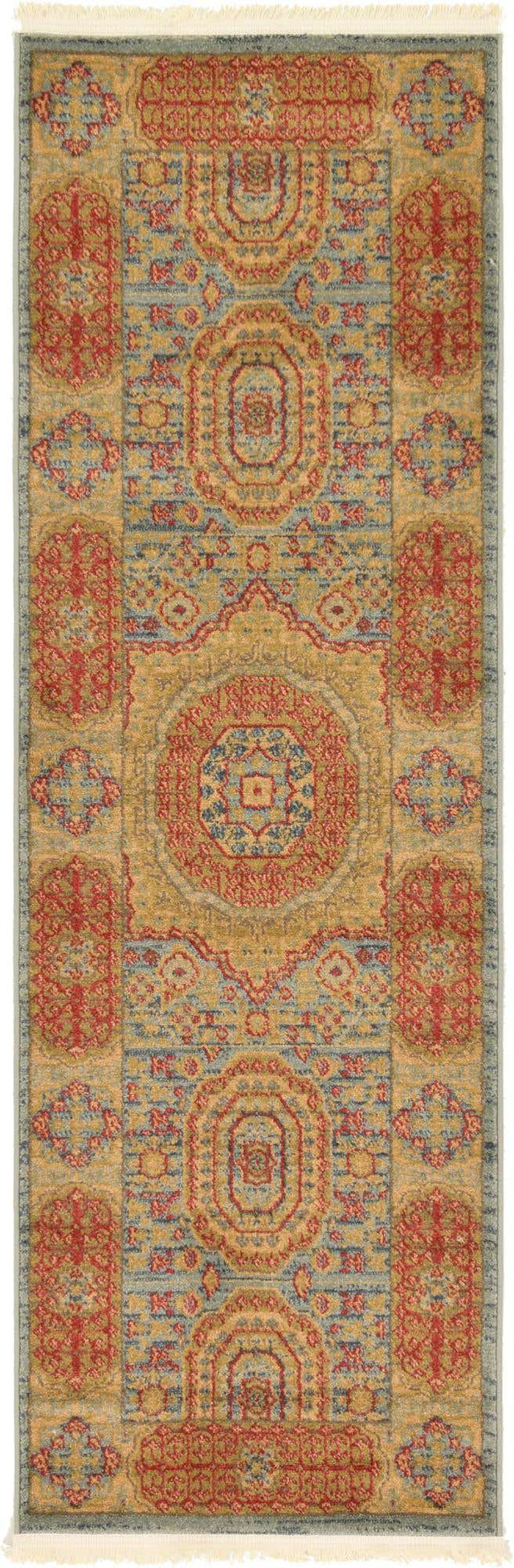 Light Blue 2' x 6' 1 Palace Runner Area Rug