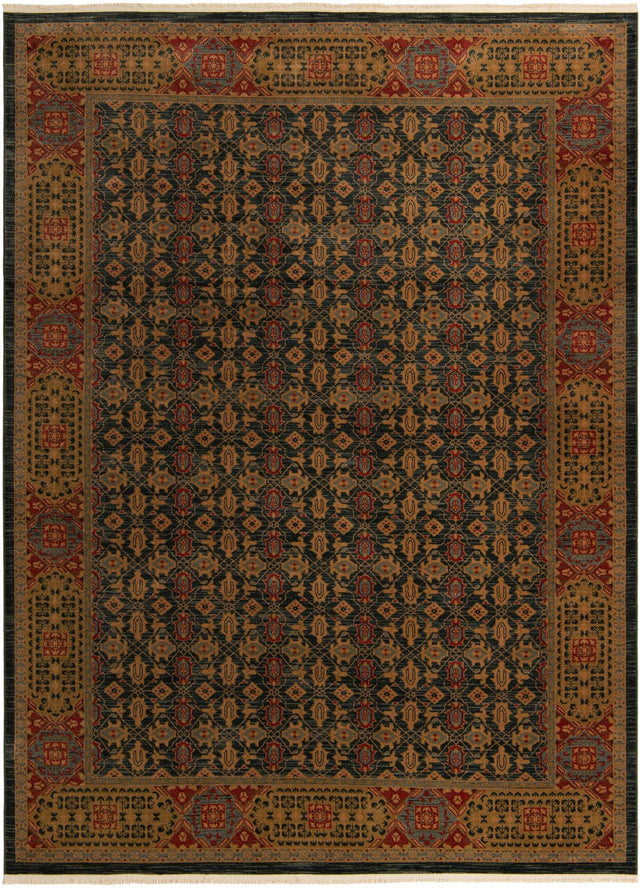 Navy Blue 9' x 12' Palace Rectangle Area Rug