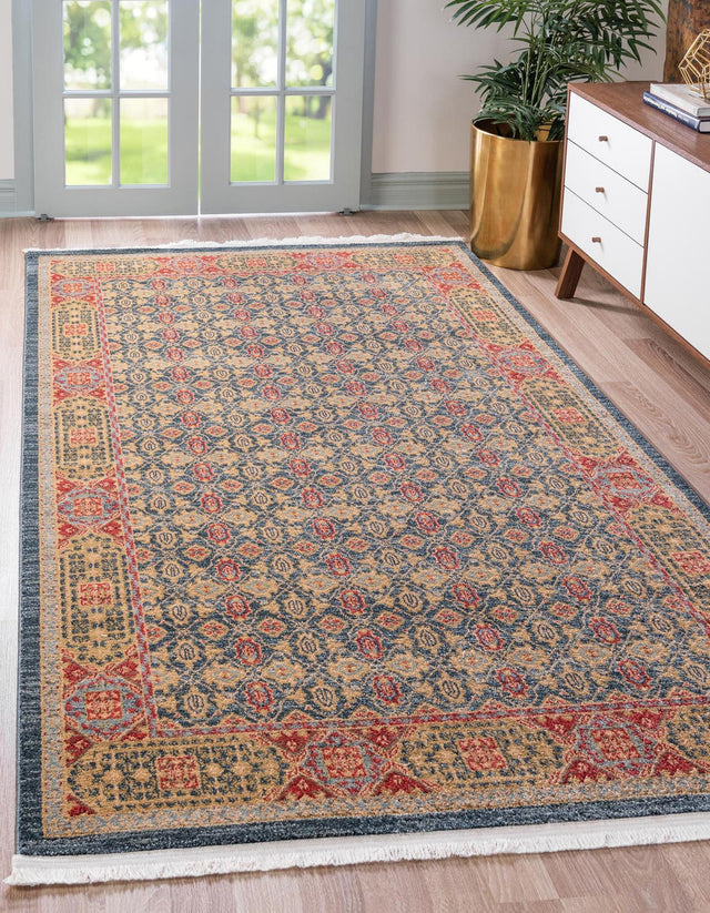 Navy Blue 9' x 12' Palace Rectangle Area Rug