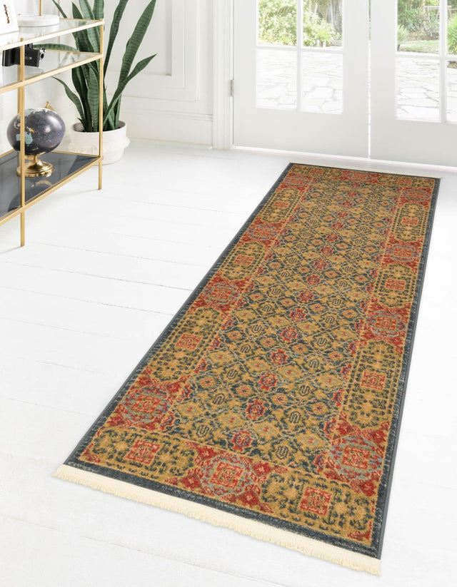 Navy Blue 2' x 6' 1 Palace Runner Area Rug