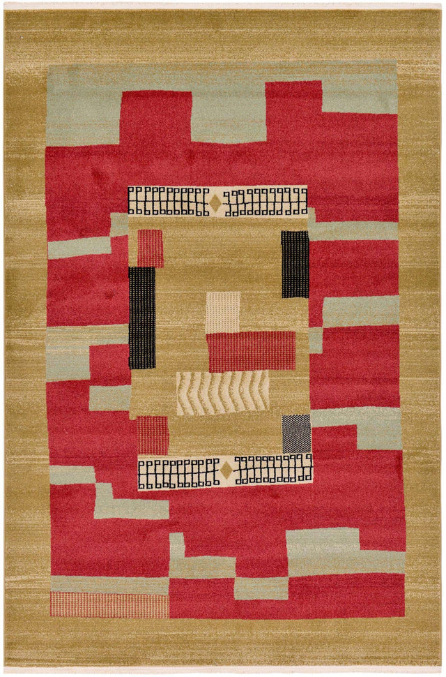 Rust Red 6' 1 x 9' Fars Rectangle Area Rug 100% Polypropylene Unique Traditional Carpet for Classical Living, Dining Room & Office Spaces for Sale at Rug Engine