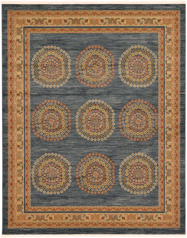 Blue 8' x 10' Fars Rectangle Area Rug 100% Polypropylene Unique Traditional Carpet for Classical Living, Dining Room & Office Spaces for Sale at Rug Engine
