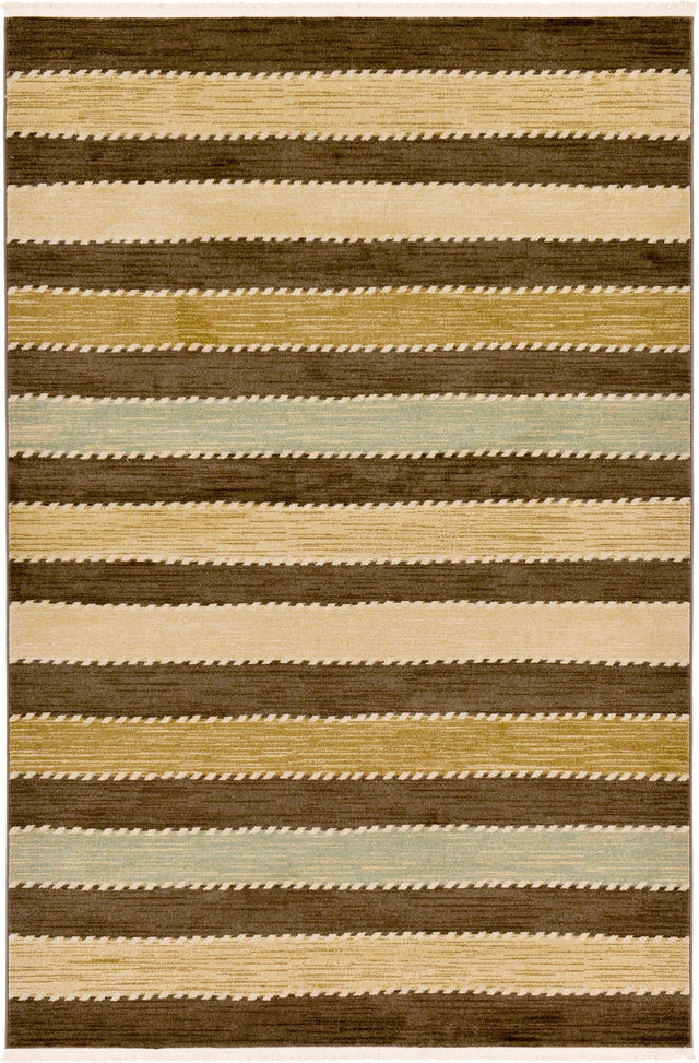 Brown 6' 1 x 9' Fars Rectangle Area Rug 100% Polypropylene Unique Traditional Carpet for Classical Living, Dining Room & Office Spaces for Sale at Rug Engine