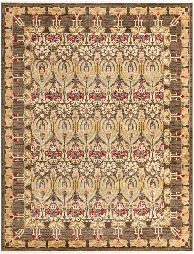 Brown 8' x 10' Edinburgh Rectangle Area Rug 100% Polypropylene Easy Clean With Cotton Backing Traditional Classic Design Carpet for Living, Dining Room, Office for Sale at Rug Engine