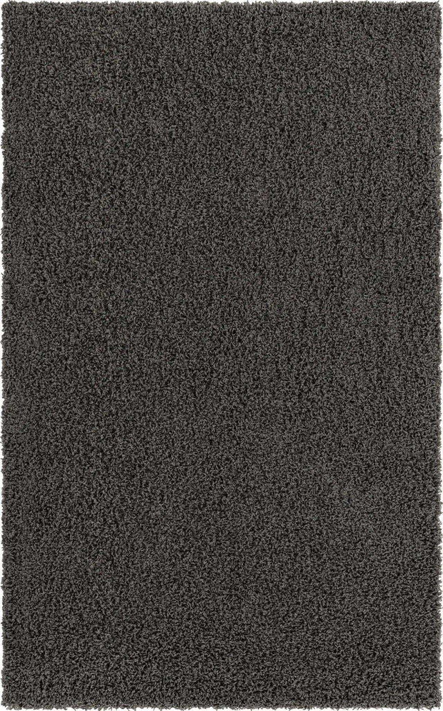Graphite Gray 5' 3 x 8' Solid Shag Rectangle Area Rug Thick Soft Touch Fluffy & Plush Shaggy Pile Discounted Clearance Final Sale