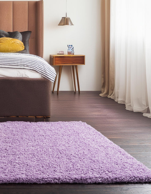 Lilac 7' 10 x 7' 10 Solid Shag Square Area Rug Thick Soft Touch Fluffy & Plush Shaggy Pile Durable Minimalist Carpet for Classic Interior Design for Sale at Rug Engine