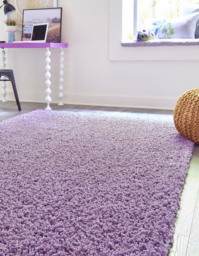 Lilac 7' 10 x 10' Solid Shag Rectangle Area Rug Thick Soft Touch Fluffy & Plush Shaggy Pile Durable Minimalist Carpet for Classic Interior Design for Sale at Rug Engine
