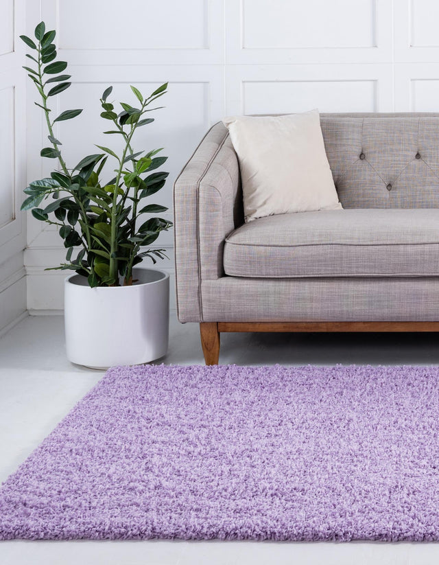 Lilac 7' 10 x 10' Solid Shag Rectangle Area Rug Thick Soft Touch Fluffy & Plush Shaggy Pile Durable Minimalist Carpet for Classic Interior Design for Sale at Rug Engine