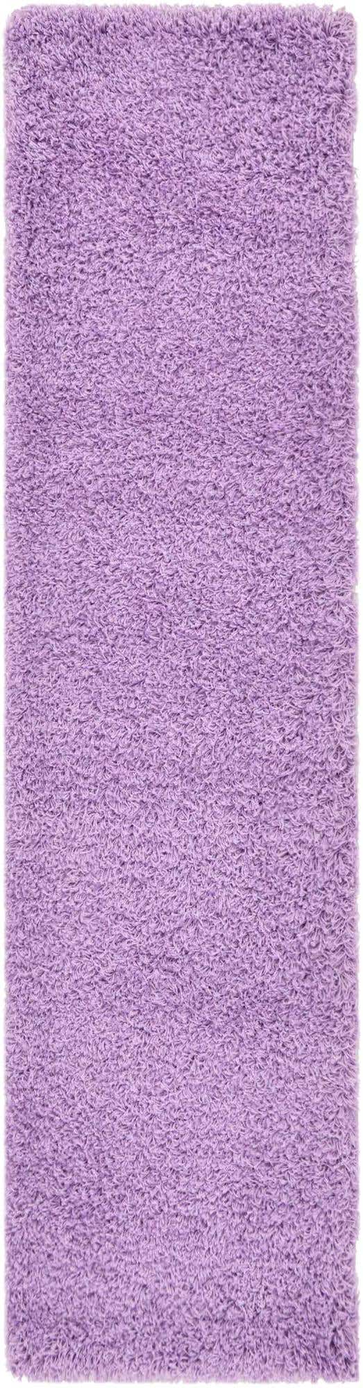 Lilac 2' 7 x 10' Solid Shag Runner Area Rug Thick Soft Touch Fluffy & Plush Shaggy Pile Durable Minimalist Carpet for Classic Interior Design for Sale at Rug Engine