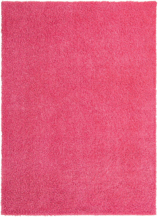 Taffy Pink 7' 10 x 11' Solid Shag Rectangle Area Rug Thick Soft Touch Fluffy & Plush Shaggy Pile Durable Minimalist Carpet for Classic Interior Design for Sale at Rug Engine