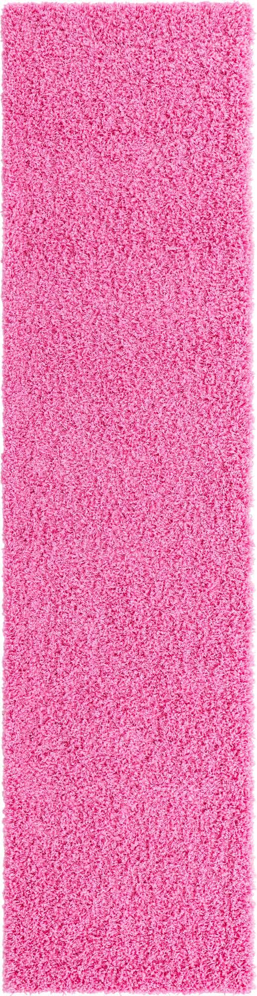 Taffy Pink 2' 7 x 10' Solid Shag Runner Area Rug Thick Soft Touch Fluffy & Plush Shaggy Pile Durable Minimalist Carpet for Classic Interior Design for Sale at Rug Engine