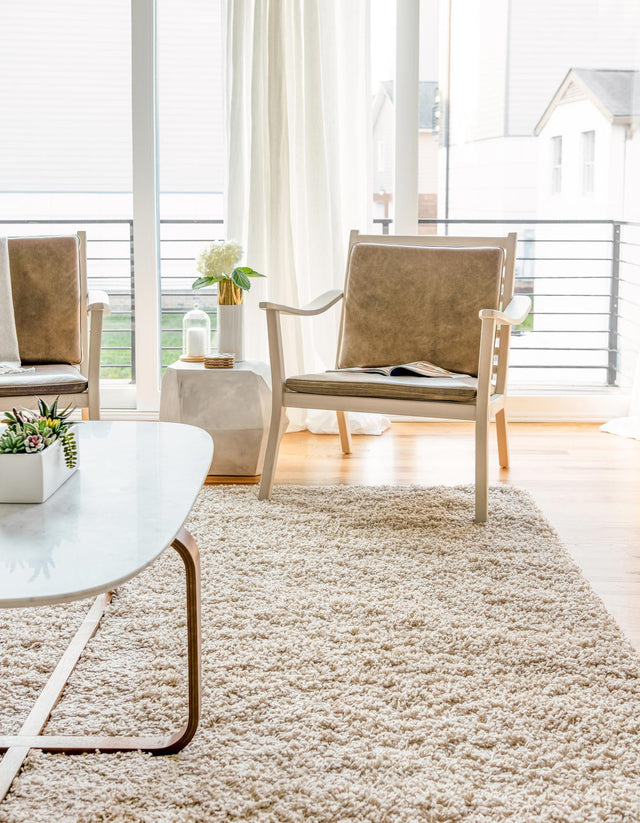 Taupe 3' 1 x 3' 1 Solid Shag Square Area Rug Thick Soft Touch Fluffy & Plush Shaggy Pile Durable Minimalist Carpet for Classic Interior Design for Sale at Rug Engine