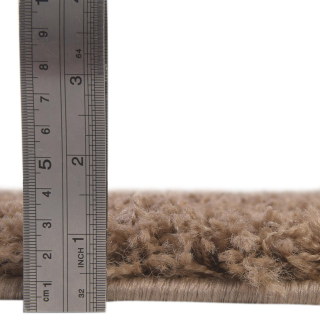 Sandy Brown 7' 10 x 7' 10 Solid Shag Square Area Rug Thick Soft Touch Fluffy & Plush Shaggy Pile