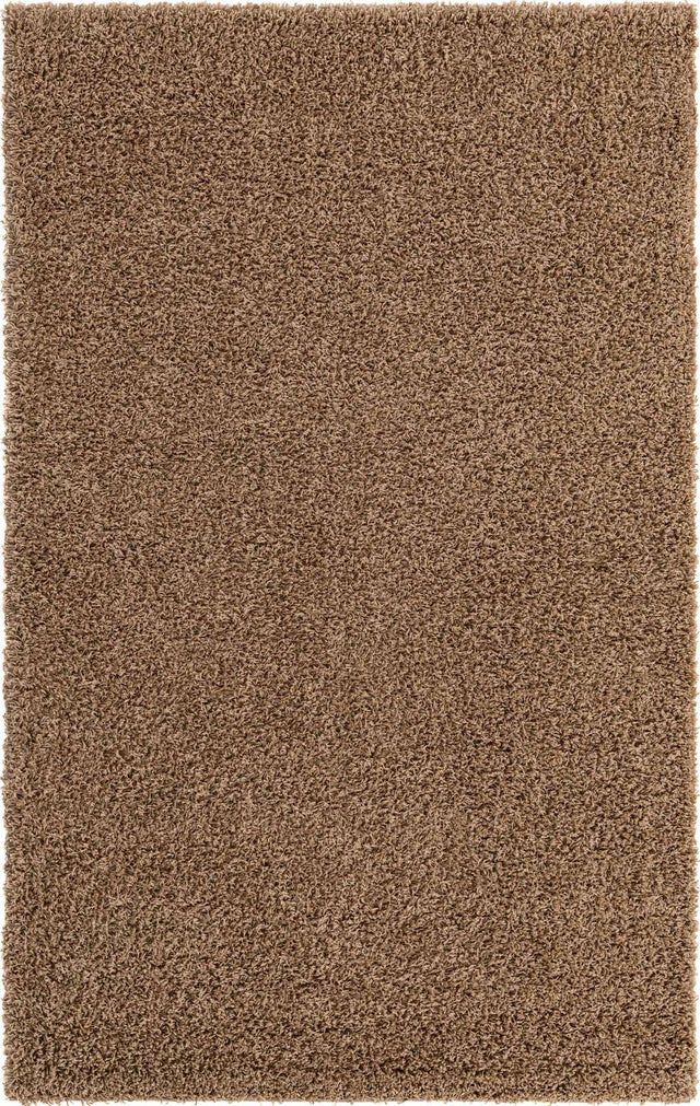 Sandy Brown 5' 3 x 8' Solid Shag Rectangle Area Rug Thick Soft Touch Fluffy & Plush Shaggy Pile Discounted Clearance Final Sale