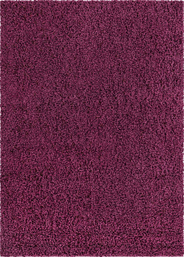 Eggplant Purple 7' 10 x 11' Solid Shag Rectangle Area Rug Thick Soft Touch Fluffy & Plush Shaggy Pile Durable Minimalist Carpet for Classic Interior Design for Sale at Rug Engine