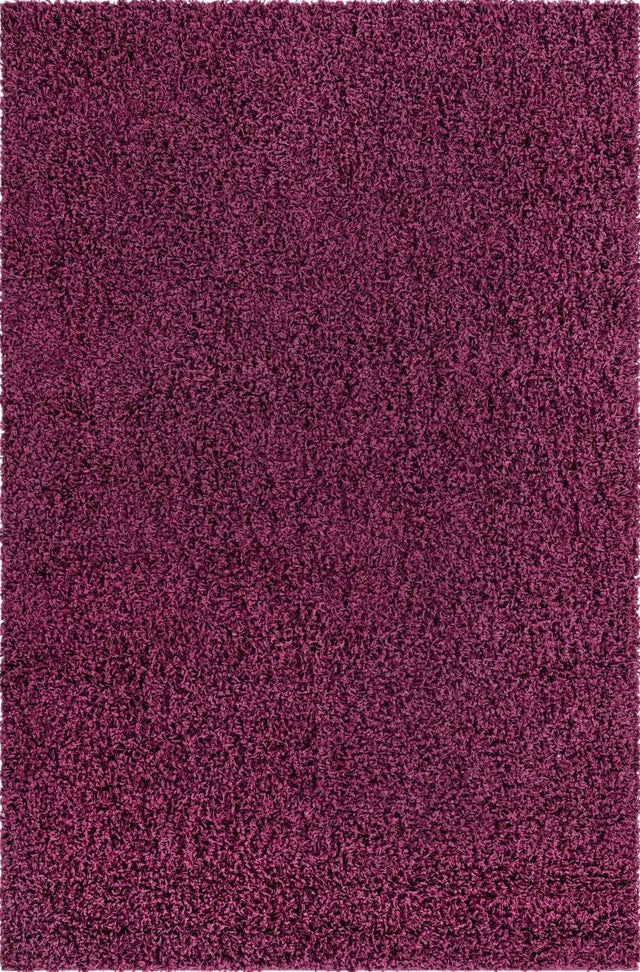 Eggplant Purple 6' 1 x 9' Solid Shag Rectangle Area Rug Thick Soft Touch Fluffy & Plush Shaggy Pile