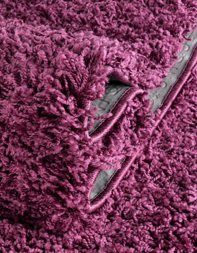 Eggplant Purple 6' 1 x 9' Solid Shag Rectangle Area Rug Thick Soft Touch Fluffy & Plush Shaggy Pile