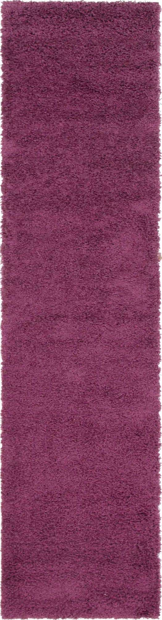 Eggplant Purple 2' 7 x 10' Solid Shag Runner Area Rug Thick Soft Touch Fluffy & Plush Shaggy Pile Durable Minimalist Carpet for Classic Interior Design for Sale at Rug Engine