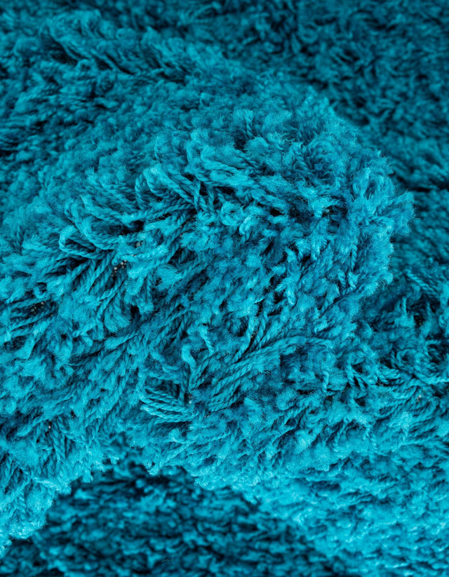 Turquoise 7' 10 x 7' 10 Solid Shag Square Area Rug Thick Soft Touch Fluffy & Plush Shaggy Pile Durable Minimalist Carpet for Classic Interior Design for Sale at Rug Engine