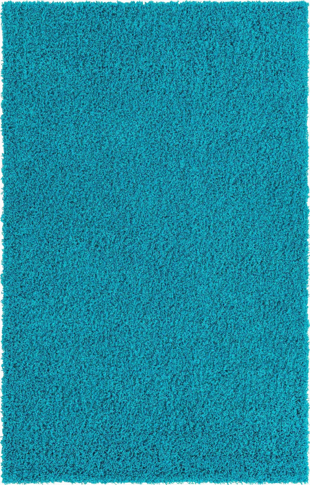 Turquoise 5' 3 x 8' Solid Shag Rectangle Area Rug Thick Soft Touch Fluffy & Plush Shaggy Pile