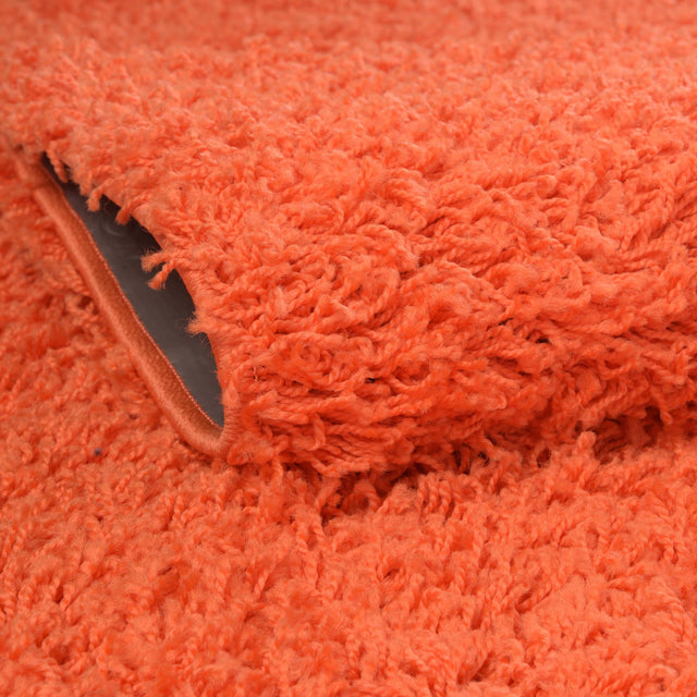 Tiger Orange 7' 10 x 7' 10 Solid Shag Square Area Rug Thick Soft Touch Fluffy & Plush Shaggy Pile