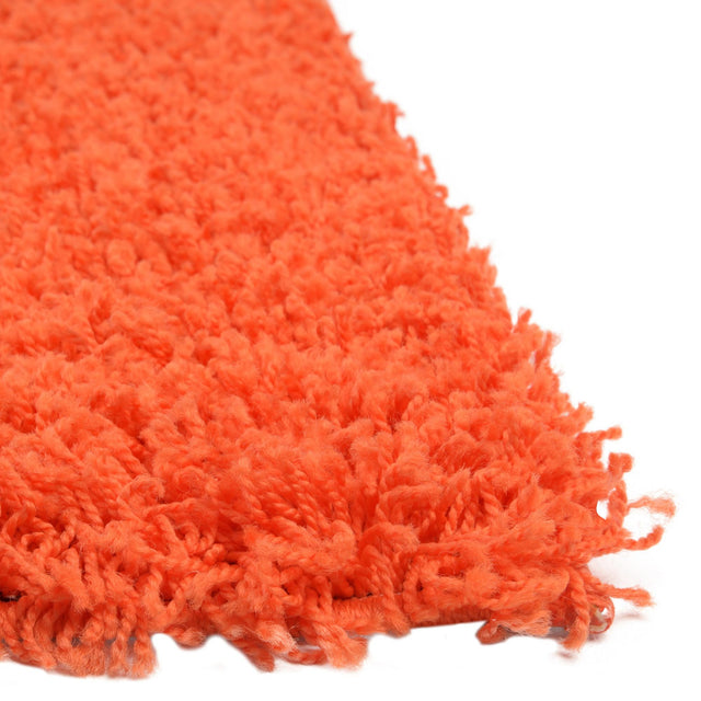 Tiger Orange 7' 10 x 7' 10 Solid Shag Square Area Rug Thick Soft Touch Fluffy & Plush Shaggy Pile