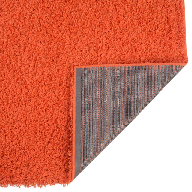 Tiger Orange 7' 10 x 7' 10 Solid Shag Square Area Rug Thick Soft Touch Fluffy & Plush Shaggy Pile
