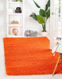 Tiger Orange 8' x 10' Solid Shag Rectangle Rug