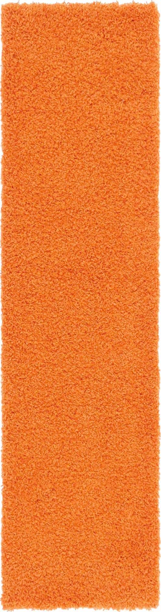 Tiger Orange 2' 7 x 10' Solid Shag Runner Area Rug Thick Soft Touch Fluffy & Plush Shaggy Pile Durable Minimalist Carpet for Classic Interior Design for Sale at Rug Engine