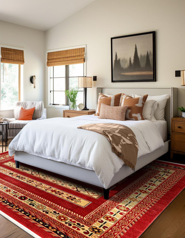 Rust Red 10' x 10' Fars Square Area Rug 100% Polypropylene Unique Traditional Carpet for Classical Living, Dining Room & Office Spaces for Sale at Rug Engine