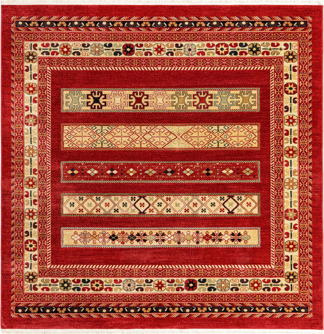 Rust Red 8' x 8' Fars Square Area Rug 100% Polypropylene Unique Traditional Carpet for Classical Living, Dining Room & Office Spaces for Sale at Rug Engine