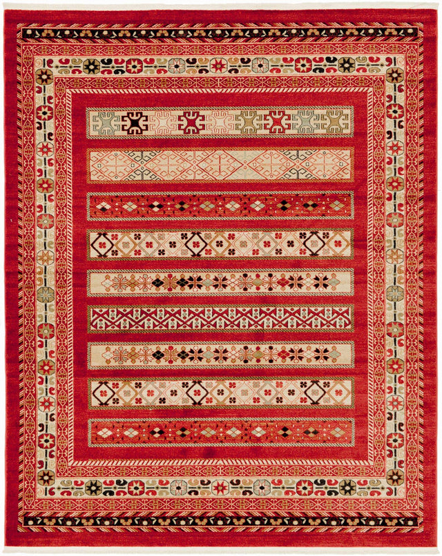 Rust Red 8' x 10' Fars Rectangle Area Rug 100% Polypropylene Unique Traditional Carpet for Classical Living, Dining Room & Office Spaces for Sale at Rug Engine