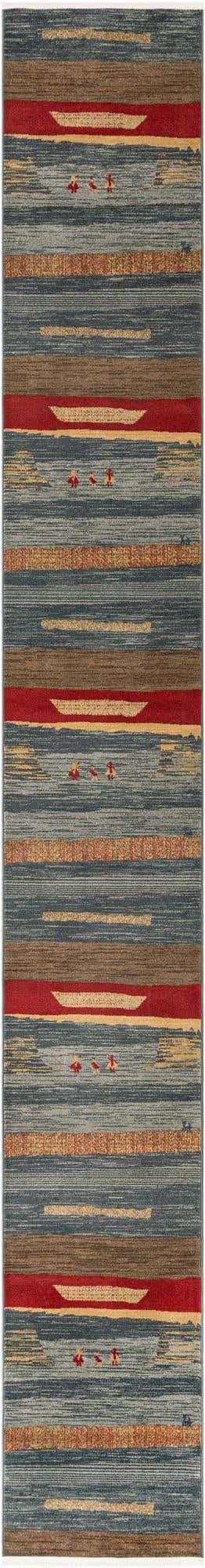 Blue 2' 7 x 19' 8 Fars Runner Area Rug 100% Polypropylene Unique Traditional Carpet for Classical Living, Dining Room & Office Spaces for Sale at Rug Engine