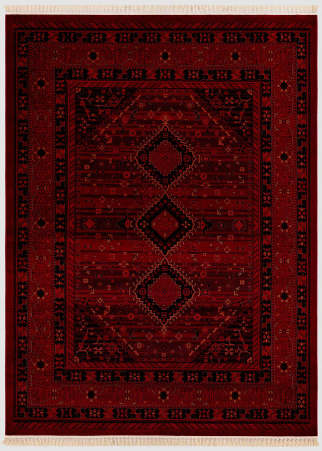 Red 9' x 12' Tekke Rectangle Area Rug Classic Traditional Vintage Design Carpet for Living Rooms, Dining, Bedrooms, Office Space for Sale at Rug Engine