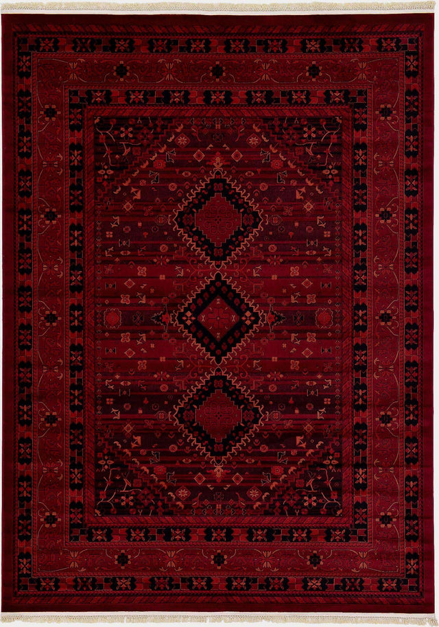Red 7' 10 x 11' Tekke Rectangle Area Rug Classic Traditional Vintage Design Carpet for Living Rooms, Dining, Bedrooms, Office Space for Sale at Rug Engine