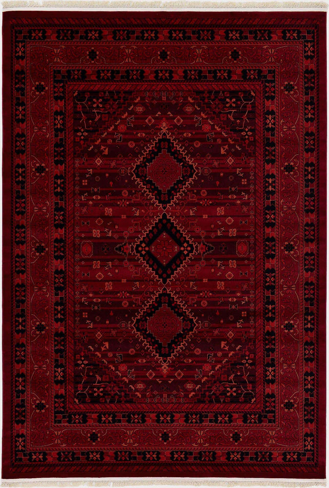 Red 7' 1 x 10' Tekke Rectangle Area Rug Classic Traditional Vintage Design Carpet for Living Rooms, Dining, Bedrooms, Office Space for Sale at Rug Engine