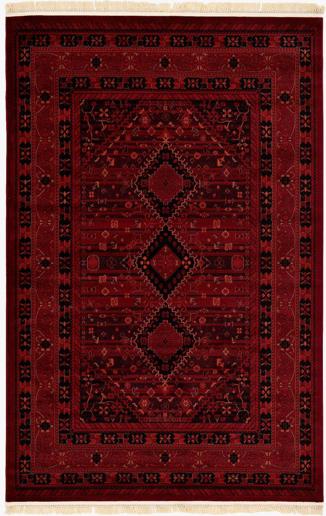Red 6' 1 x 9' Tekke Rectangle Area Rug Classic Traditional Vintage Design Carpet for Living Rooms, Dining, Bedrooms, Office Space for Sale at Rug Engine