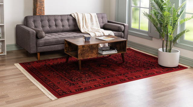 Red 10' x 13' 1 Tekke Rectangle Area Rug Classic Traditional Vintage Design Carpet for Living Rooms, Dining, Bedrooms, Office Space for Sale at Rug Engine