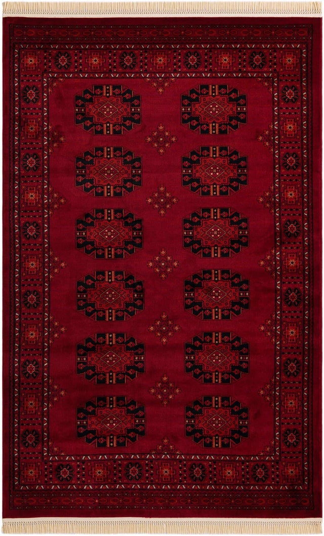 Red 6' 1 x 9' Tekke Rectangle Area Rug Classic Traditional Vintage Design Carpet for Living Rooms, Dining, Bedrooms, Office Space for Sale at Rug Engine