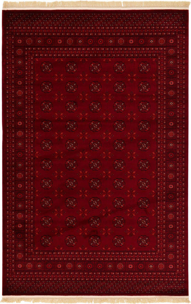 Red 6' 1 x 9' Tekke Rectangle Area Rug Classic Traditional Vintage Design Carpet for Living Rooms, Dining, Bedrooms, Office Space for Sale at Rug Engine