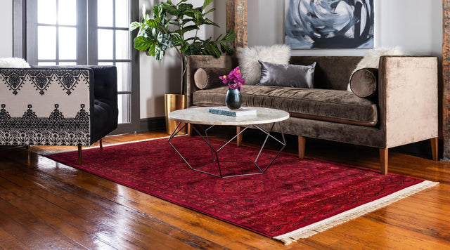 Red 3' 1 x 5' 3 Tekke Rectangle Area Rug Classic Traditional Vintage Design Carpet for Living Rooms, Dining, Bedrooms, Office Space for Sale at Rug Engine