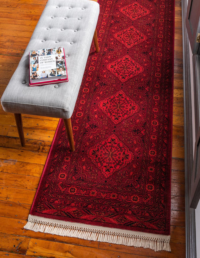 Red 2' 7 x 10' Tekke Runner Area Rug Classic Traditional Vintage Design Carpet for Living Rooms, Dining, Bedrooms, Office Space for Sale at Rug Engine