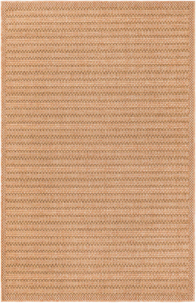Light Brown 5' 3 x 8' Outdoor Border Rectangle Area Rug Weather Resistant for Patio, Deck, Terrace, Balcony, Porch 100% Polypropylene Classic Bordered Carpet for Sale at Rug Engine