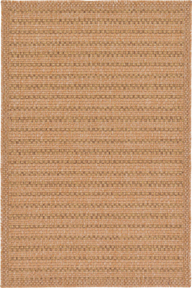 Light Brown 3' 3 x 5' 1 Outdoor Border Rectangle Area Rug Weather Resistant for Patio, Deck, Terrace, Balcony, Porch 100% Polypropylene Classic Bordered Carpet for Sale at Rug Engine