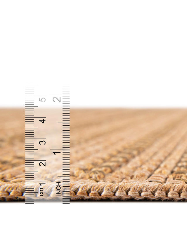 Light Brown 2' 2 x 6' 1 Outdoor Border Runner Area Rug Weather Resistant for Patio, Deck, Terrace, Balcony, Porch 100% Polypropylene Classic Bordered Carpet for Sale at Rug Engine