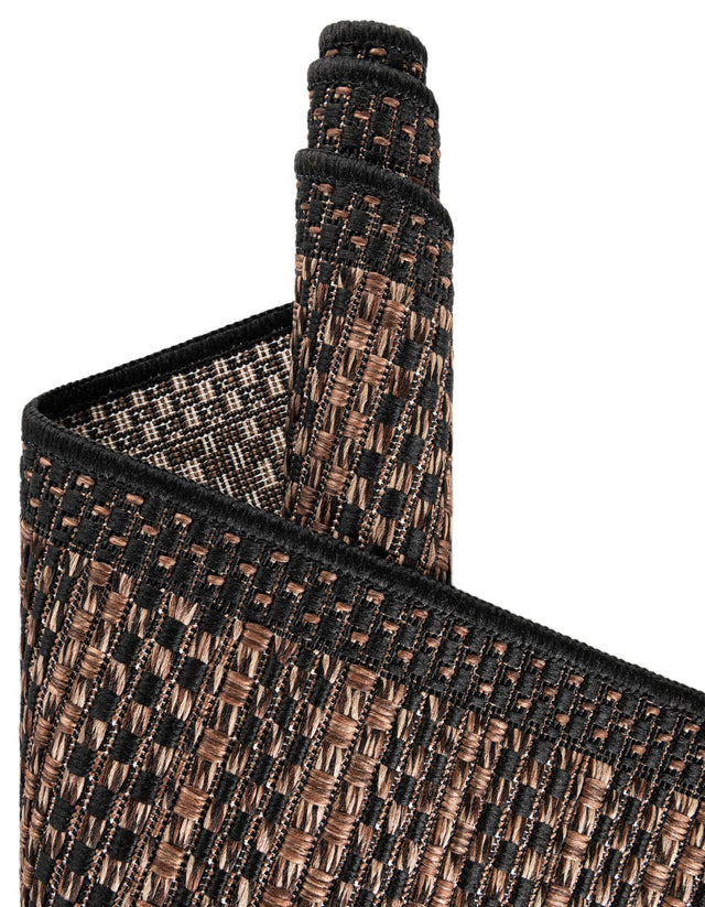 Brown 8' x 11' 4 Outdoor Border Rectangle Area Rug Weather Resistant for Patio, Deck, Terrace, Balcony, Porch 100% Polypropylene Classic Bordered Carpet for Sale at Rug Engine