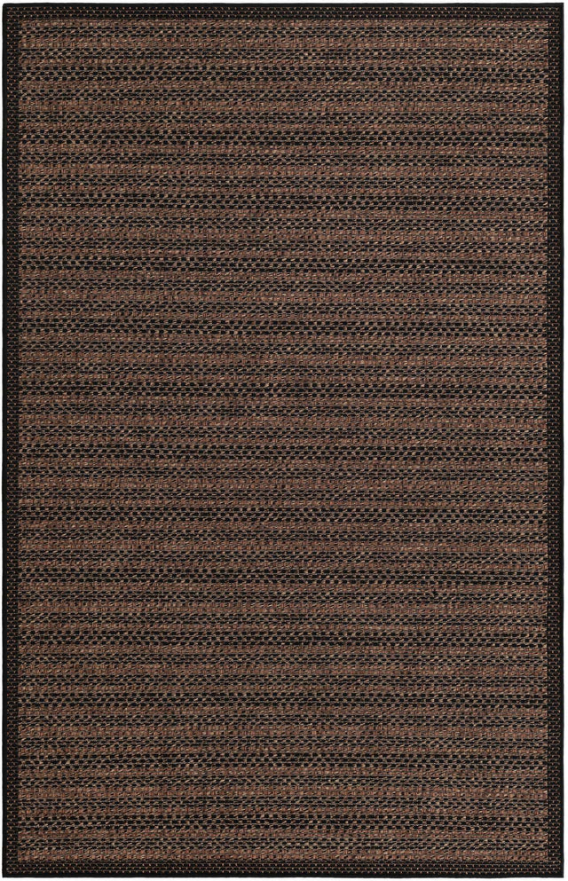 Brown 5' 3 x 8' Outdoor Border Rectangle Area Rug Weather Resistant for Patio, Deck, Terrace, Balcony, Porch 100% Polypropylene Classic Bordered Carpet for Sale at Rug Engine
