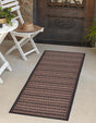 Brown 2' 2 x 6' Outdoor Border Runner Area Rug Weather Resistant for Patio, Deck, Terrace, Balcony, Porch