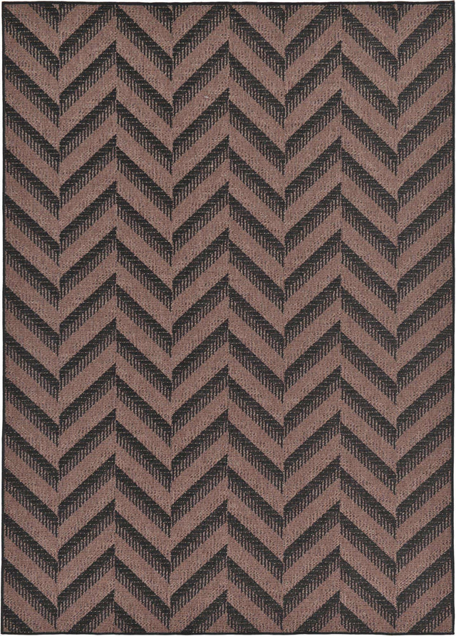 Brown 7' 1 x 10' Outdoor Modern Rectangle Area Rug Weather Resistant for Patio, Deck, Terrace, Balcony, Porch 100% Polypropylene Modern Outside Carpet for Sale at Rug Engine